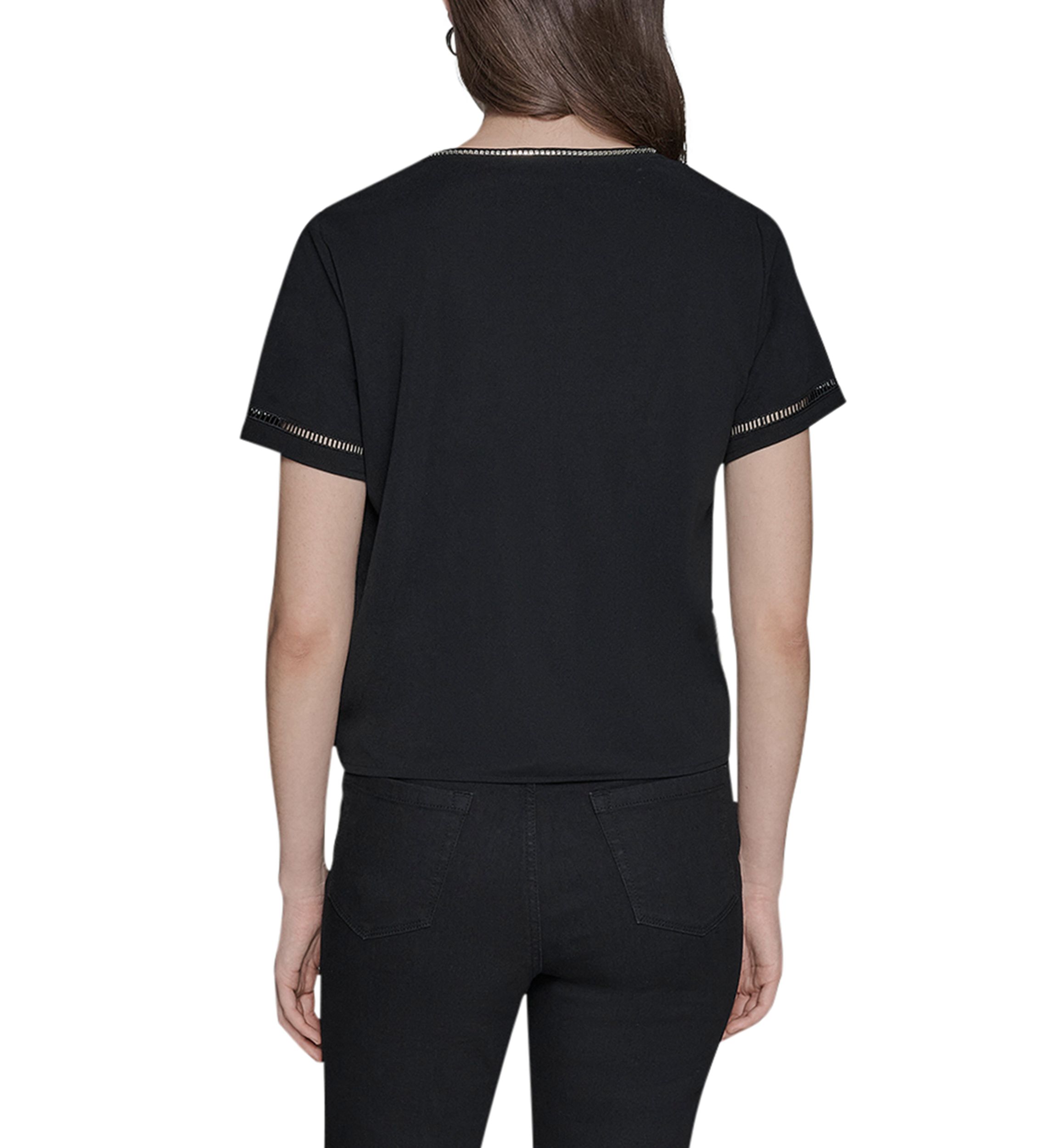 Womens Rhnetone Bow Knit Top