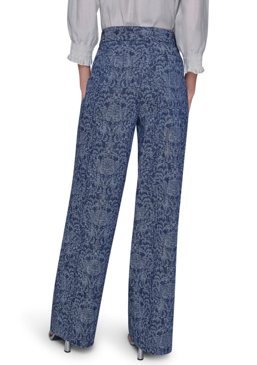 Womens Damask Embossed Denim Jeans