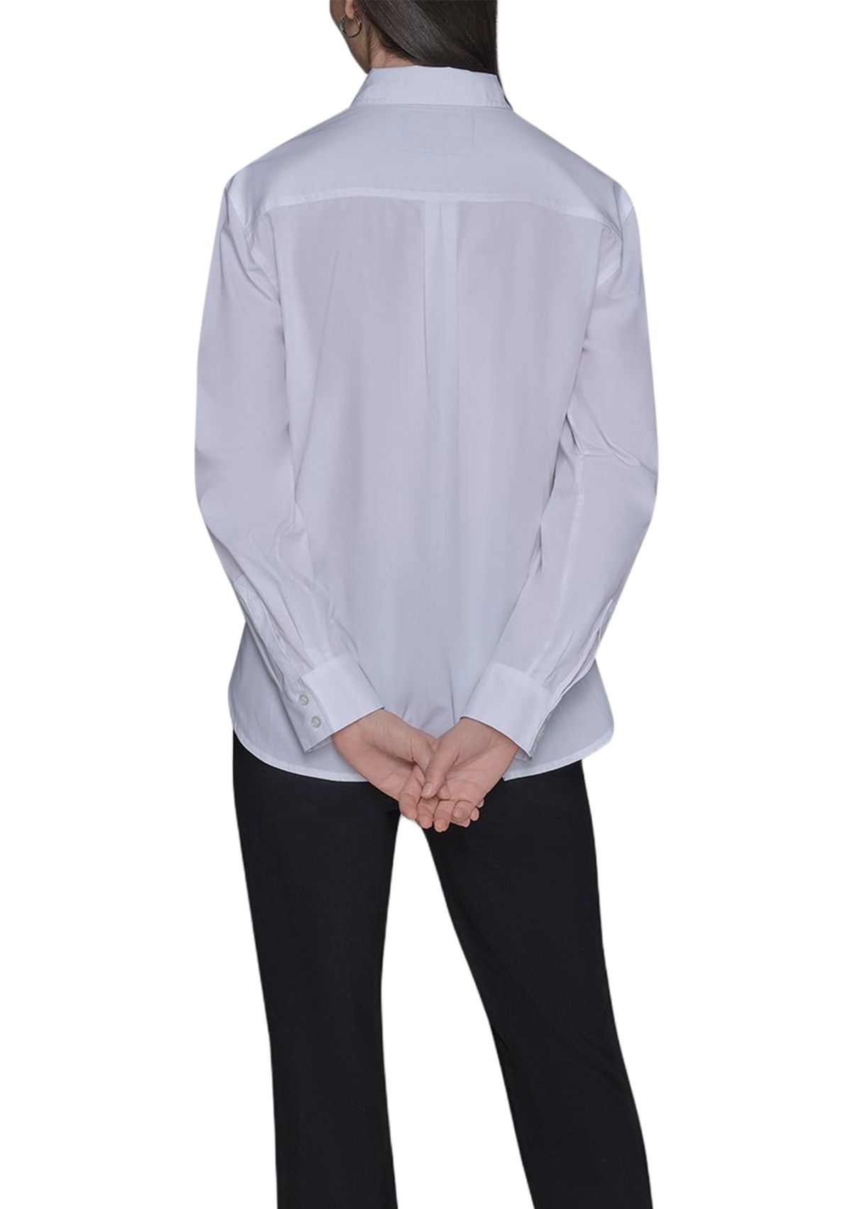 Womens Rose Embroidered Button Front Shirt