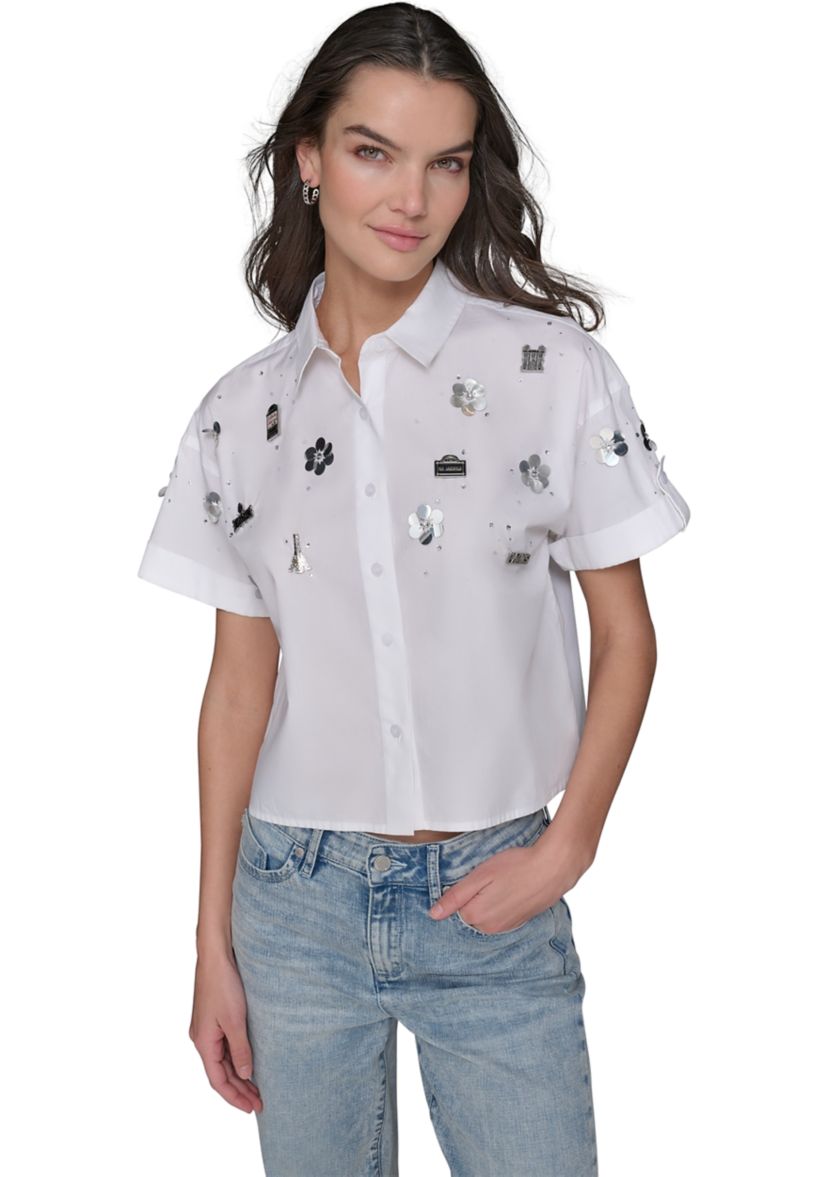 Womens Eiffel Tower Camp Shirt