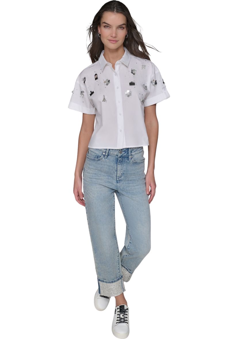 Womens Eiffel Tower Camp Shirt