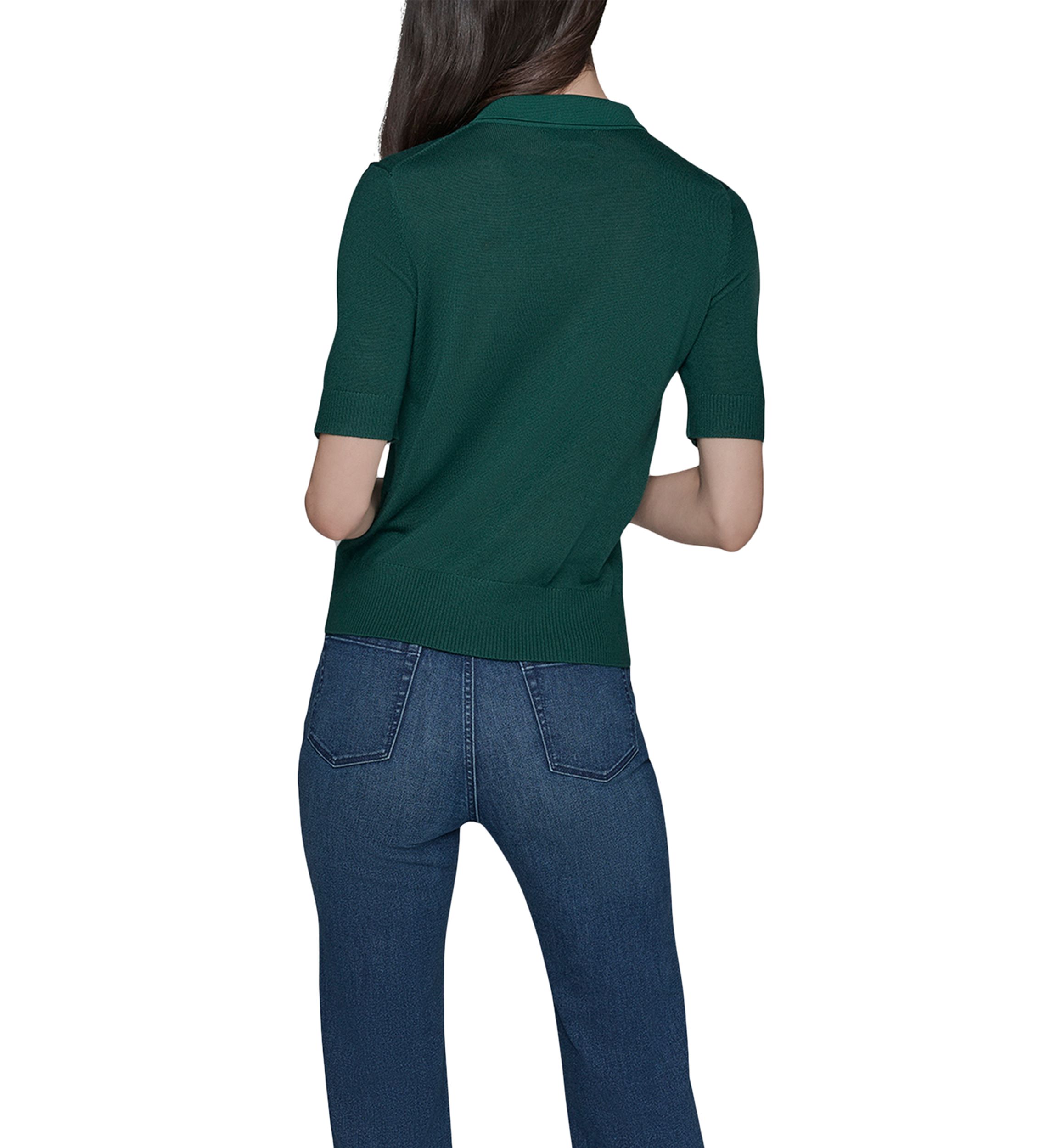 Womens Short Sleeve Polo Sweater