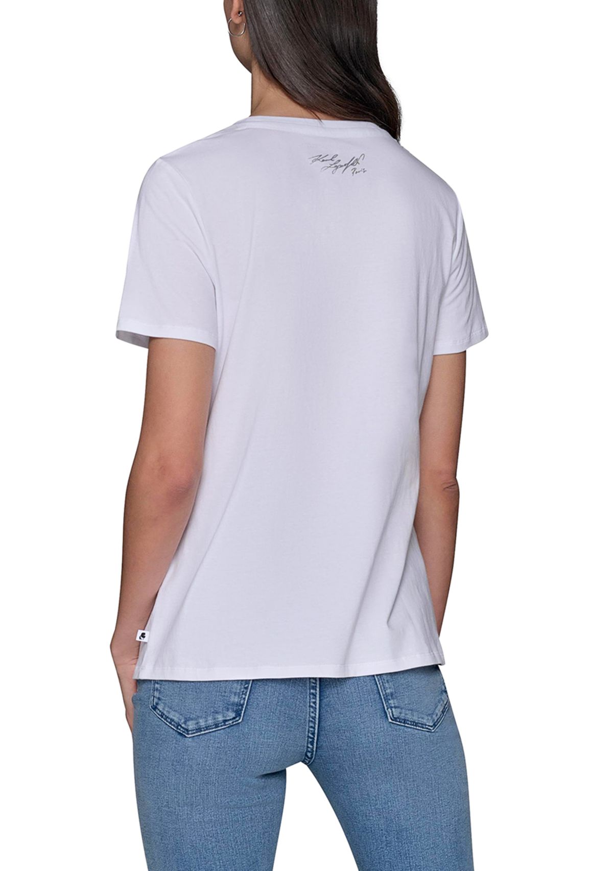 Womens Sequin Eiffel Tower Sequin Graphic T-Shirt