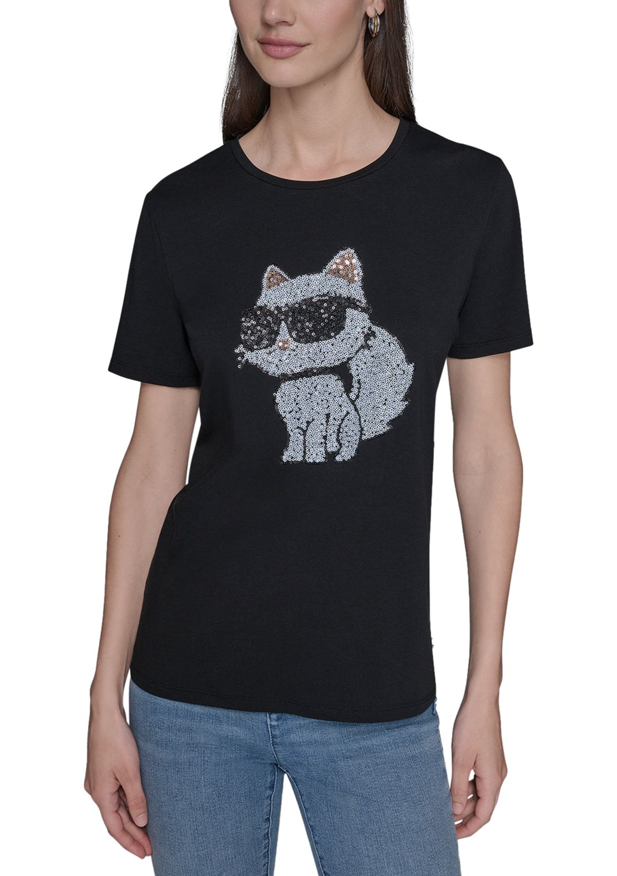 Womens Sequin Choupette Tee