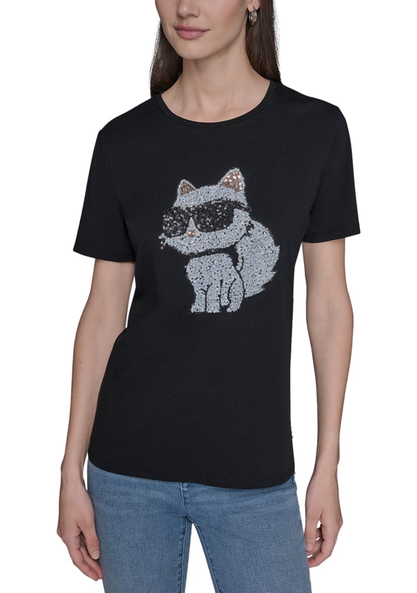 Womens Sequin Choupette Tee