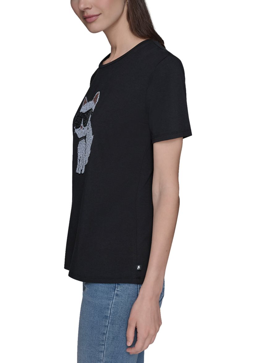 Womens Sequin Choupette Tee
