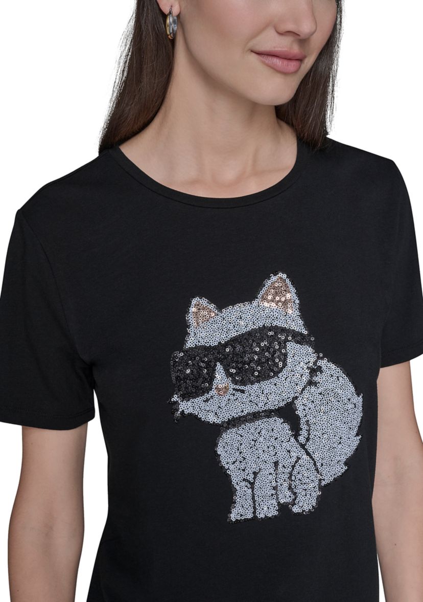 Womens Sequin Choupette Tee