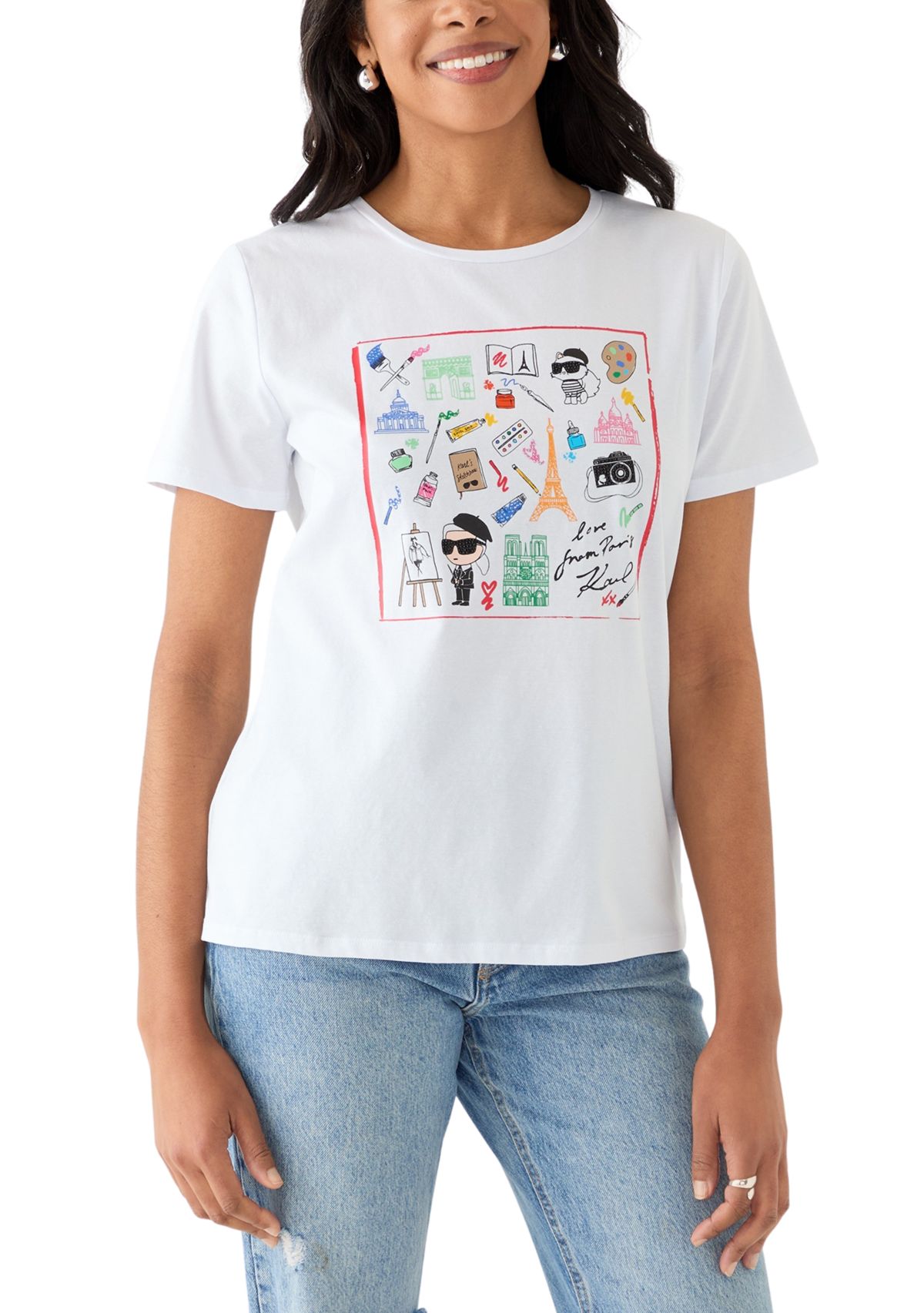 Womens Paris Icon Graphic T-Shirt