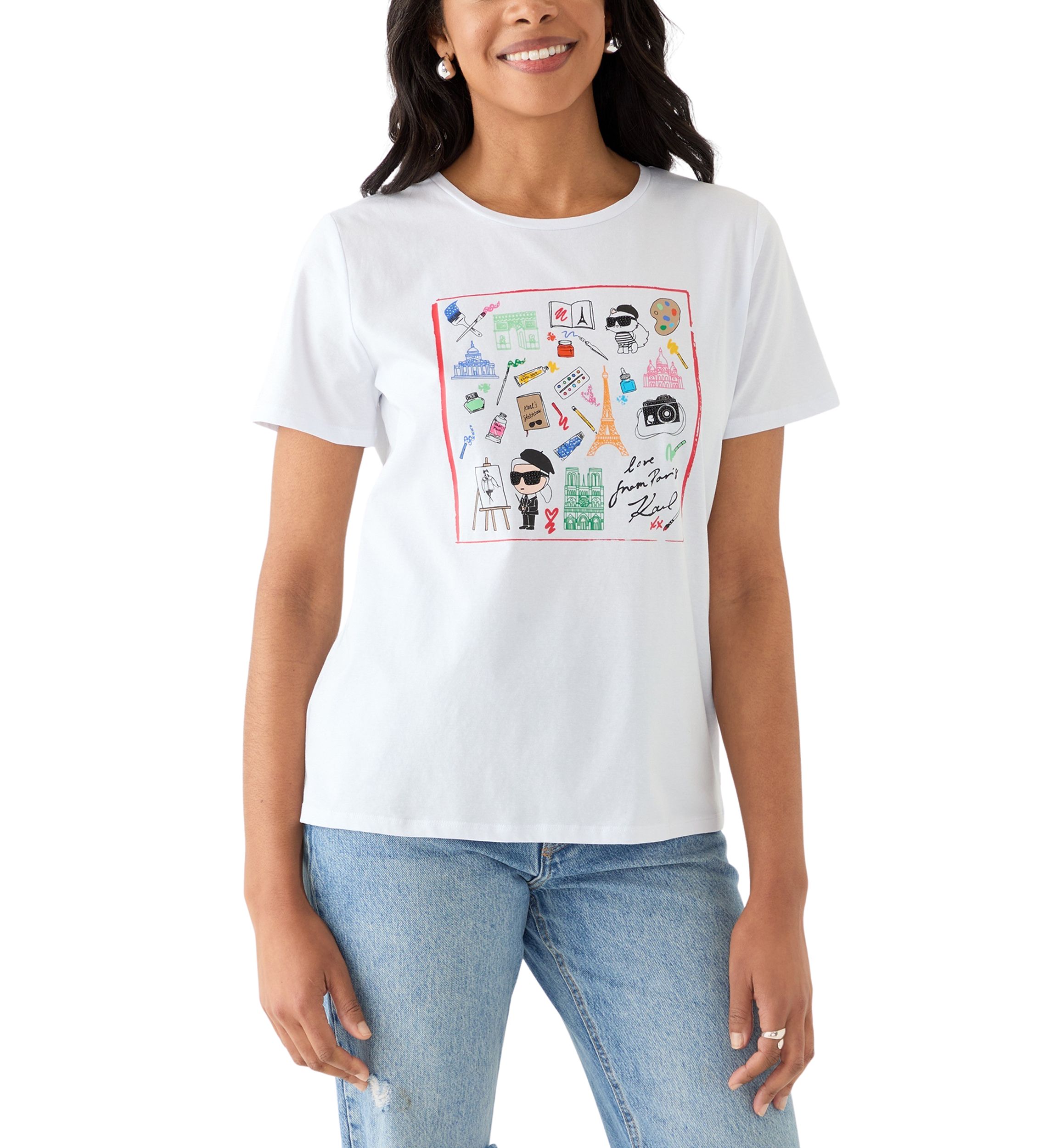 Womens Paris Icon Graphic T-Shirt