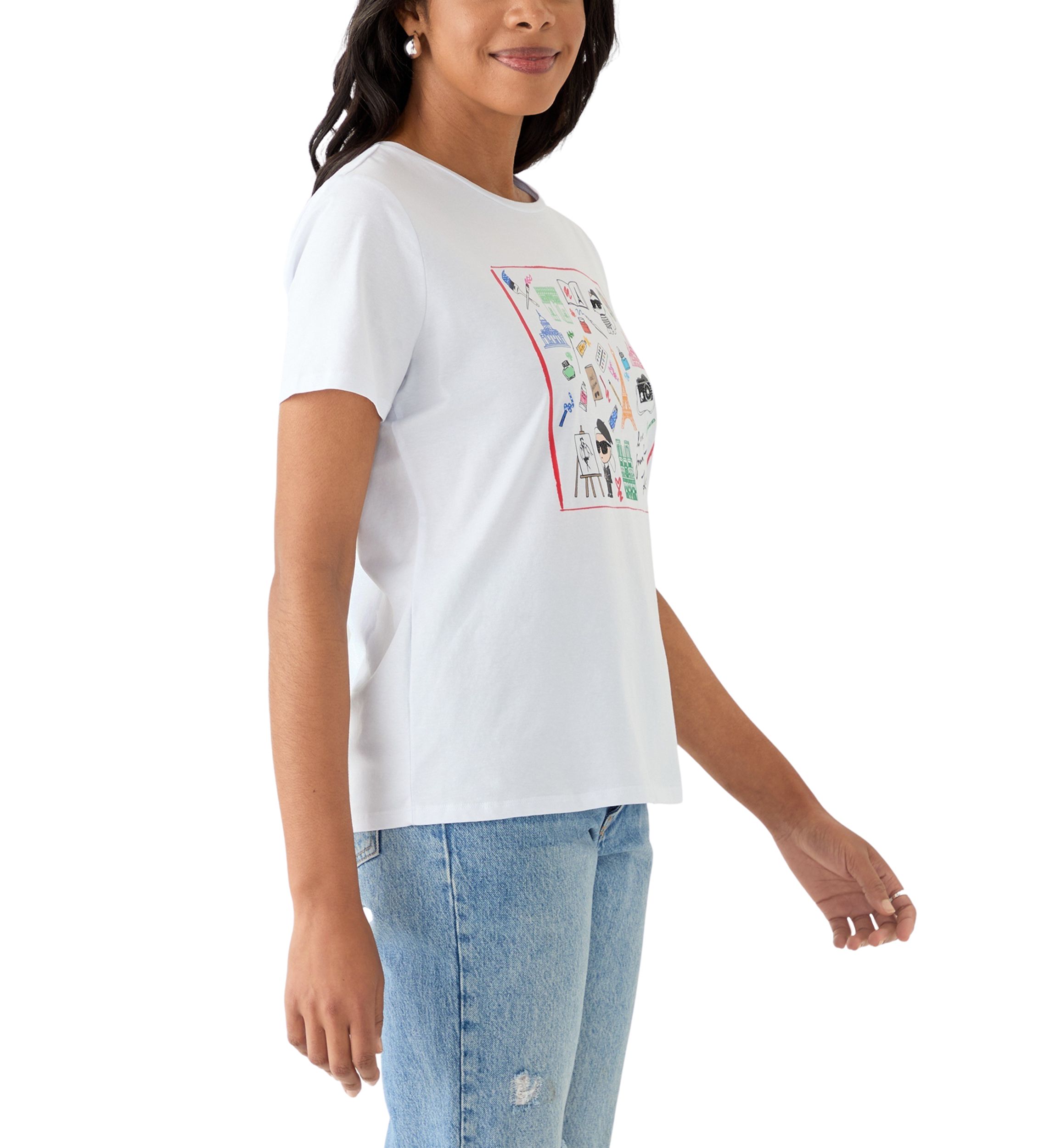 Womens Paris Icon Graphic T-Shirt