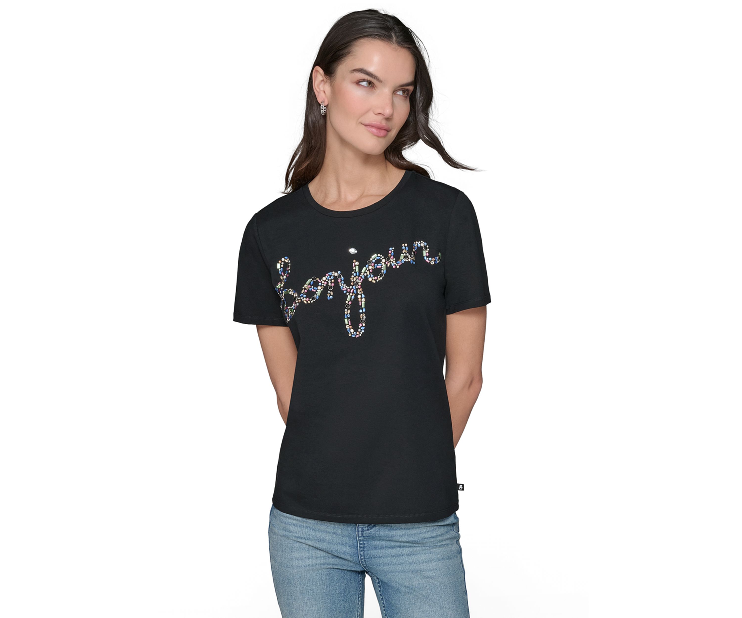 Womens Short Sleeve Bonjour T-Shirt