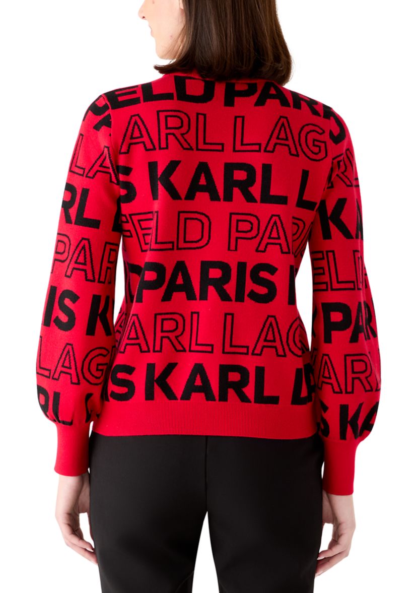 KARL LAGERFELD PARIS Women's Logo Text Mock Neck Sweater | Belk