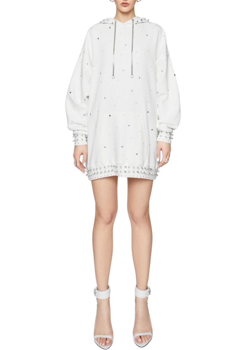 Womens Downtown Studded Sweatshirt Dress