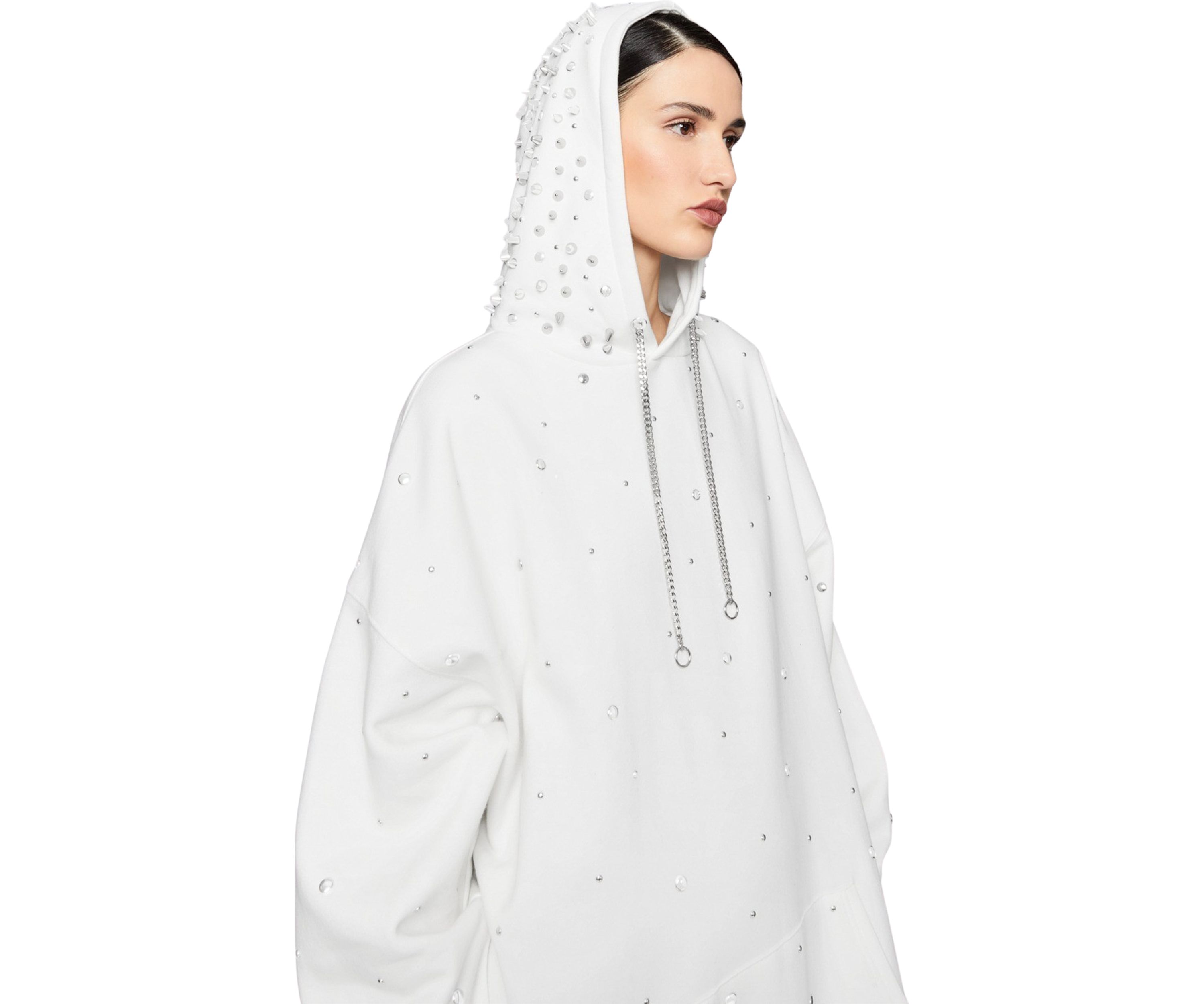 Womens Downtown Studded Sweatshirt Dress