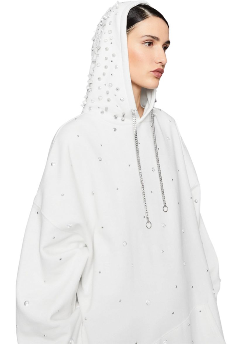 Womens Downtown Studded Sweatshirt Dress