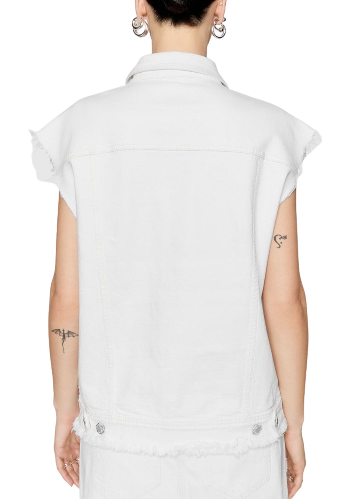 Womens Harlow Studded Denim Vest