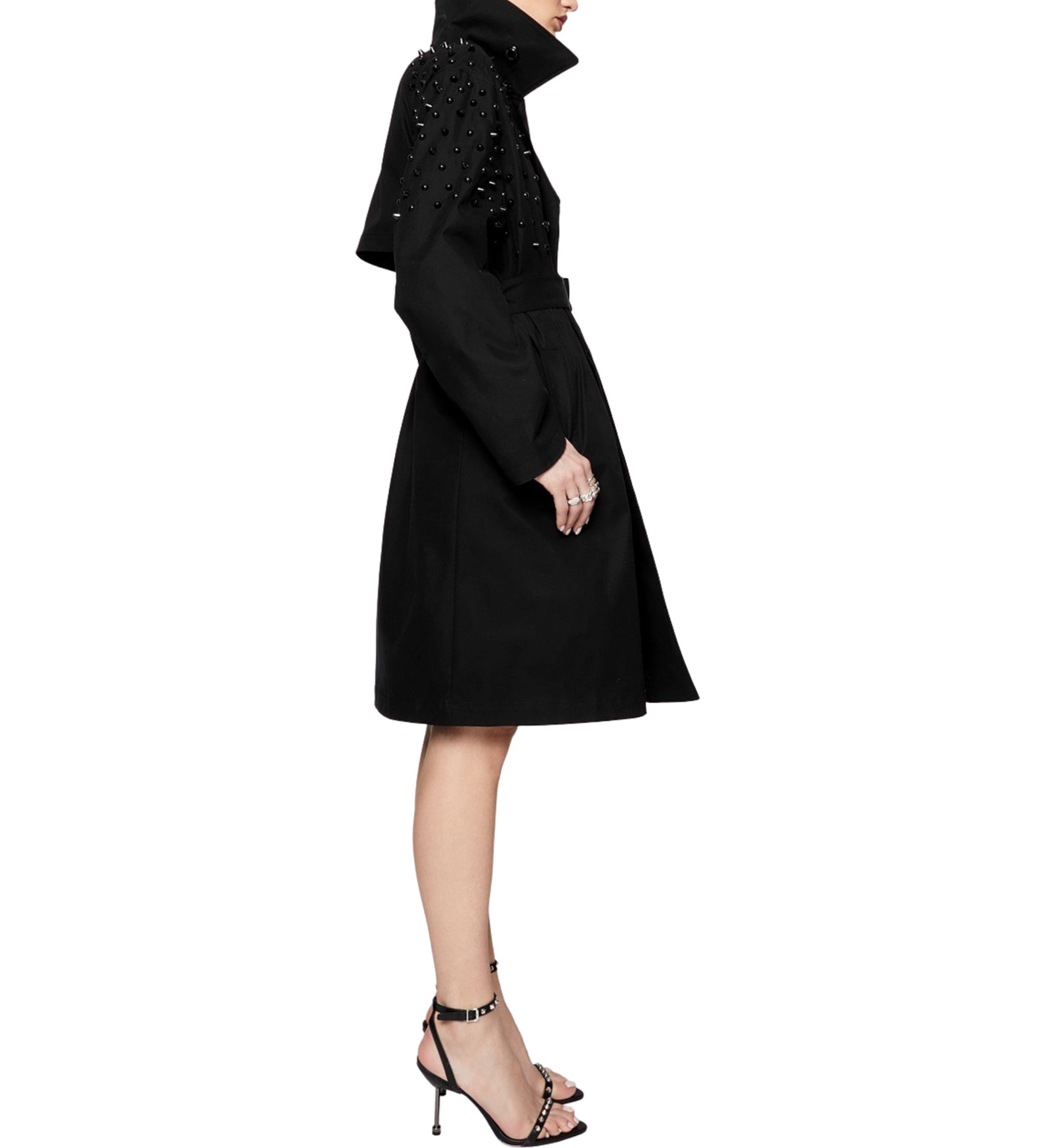 Womens Bowie Studded Trench Coat