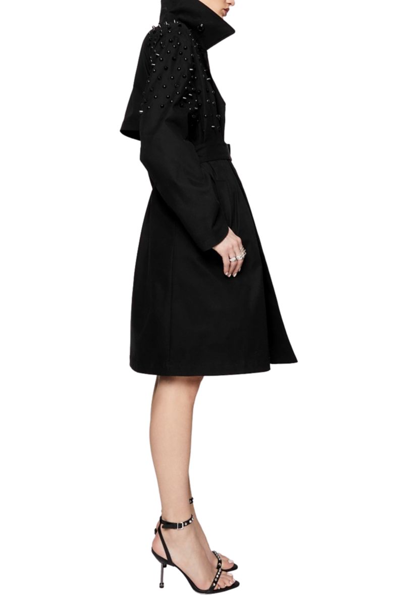 Womens Bowie Studded Trench Coat