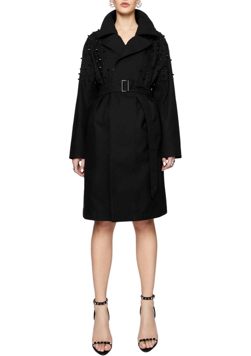 Womens Bowie Studded Trench Coat