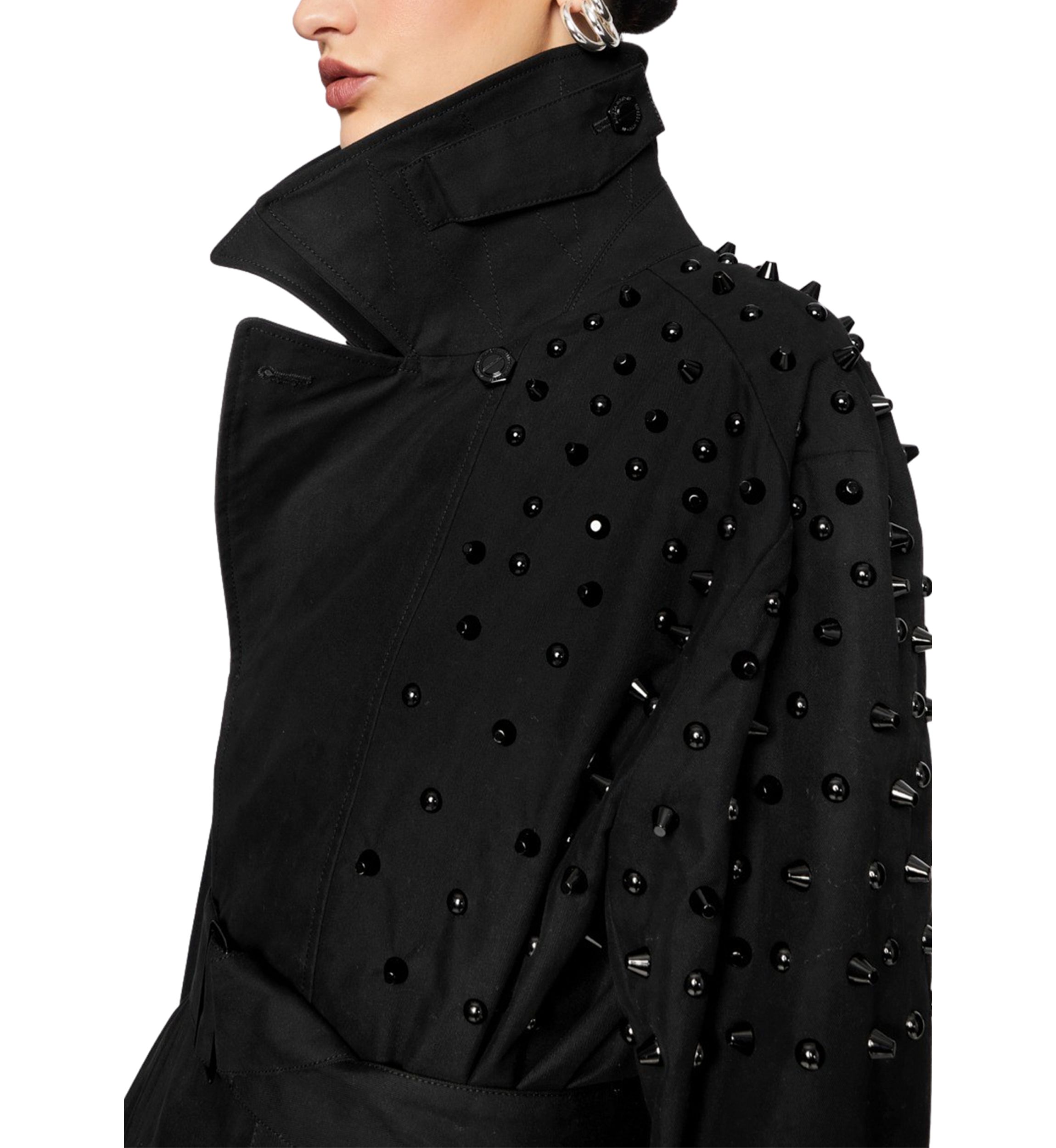 Womens Bowie Studded Trench Coat