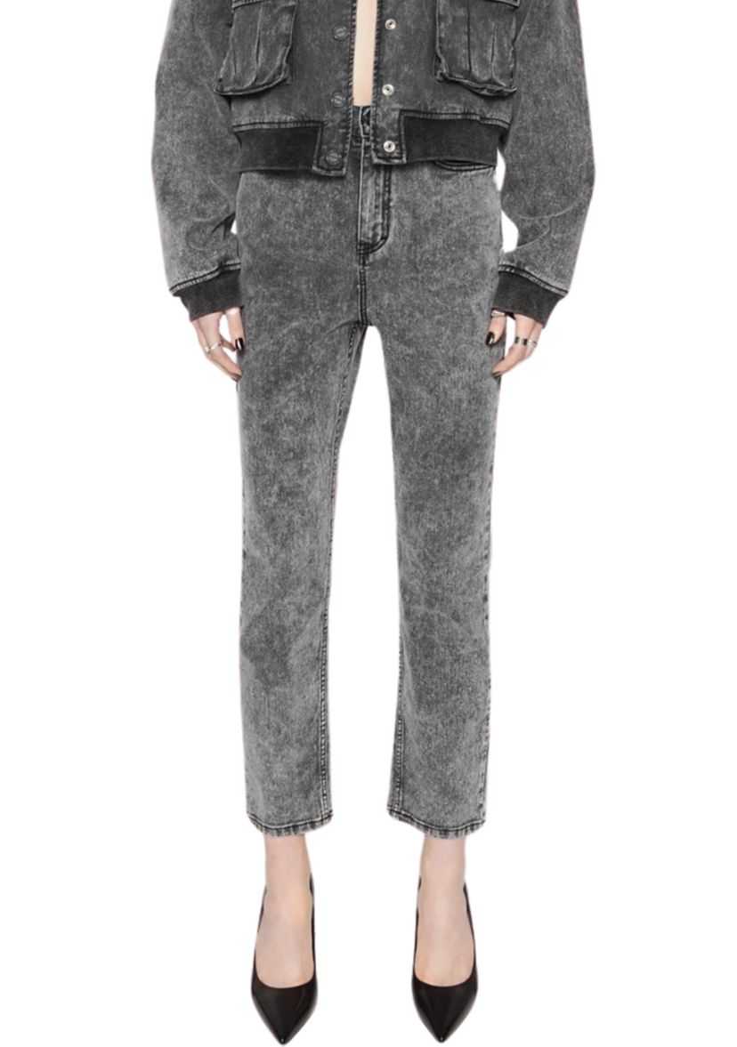 Lucy Acid Wash Straight Leg Jeans