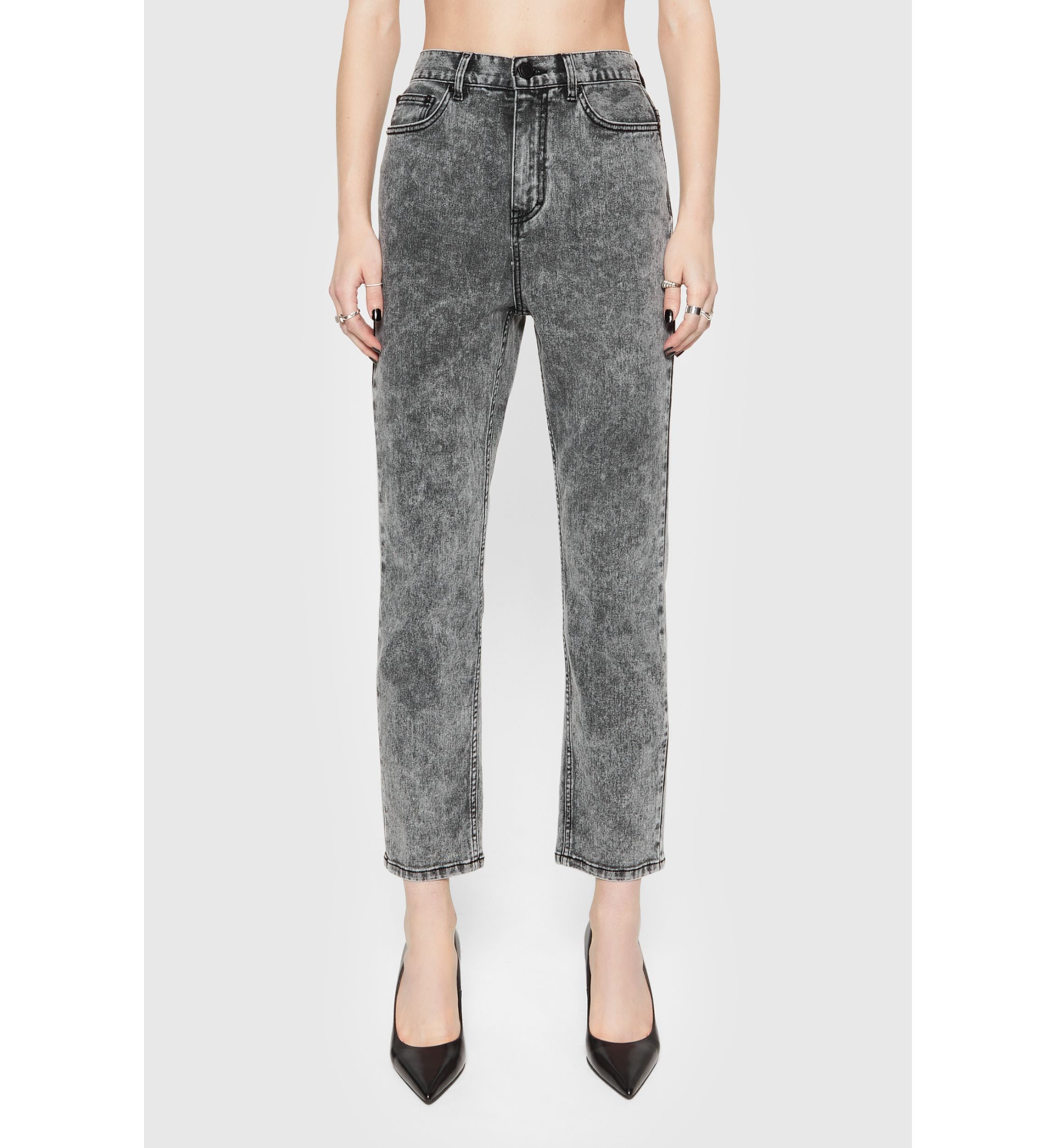 Lucy Acid Wash Straight Leg Jeans