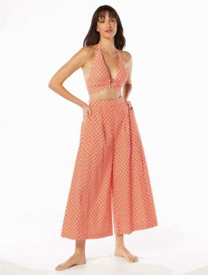 CARMEN MARC VALVO WIDE LEG COVER UP PANT - ISLAND DIAMOND