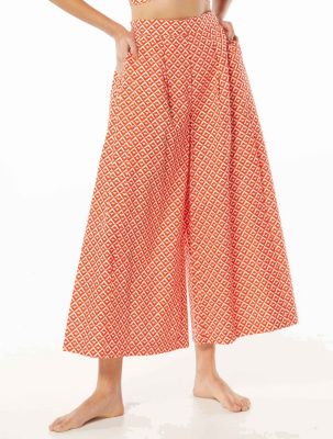 CARMEN MARC VALVO WIDE LEG COVER UP PANT - ISLAND DIAMOND