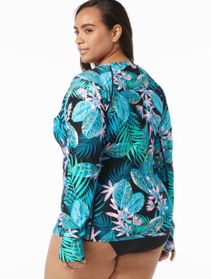 Beach House Women Sport Plus Ava Zip Front Rash Guard