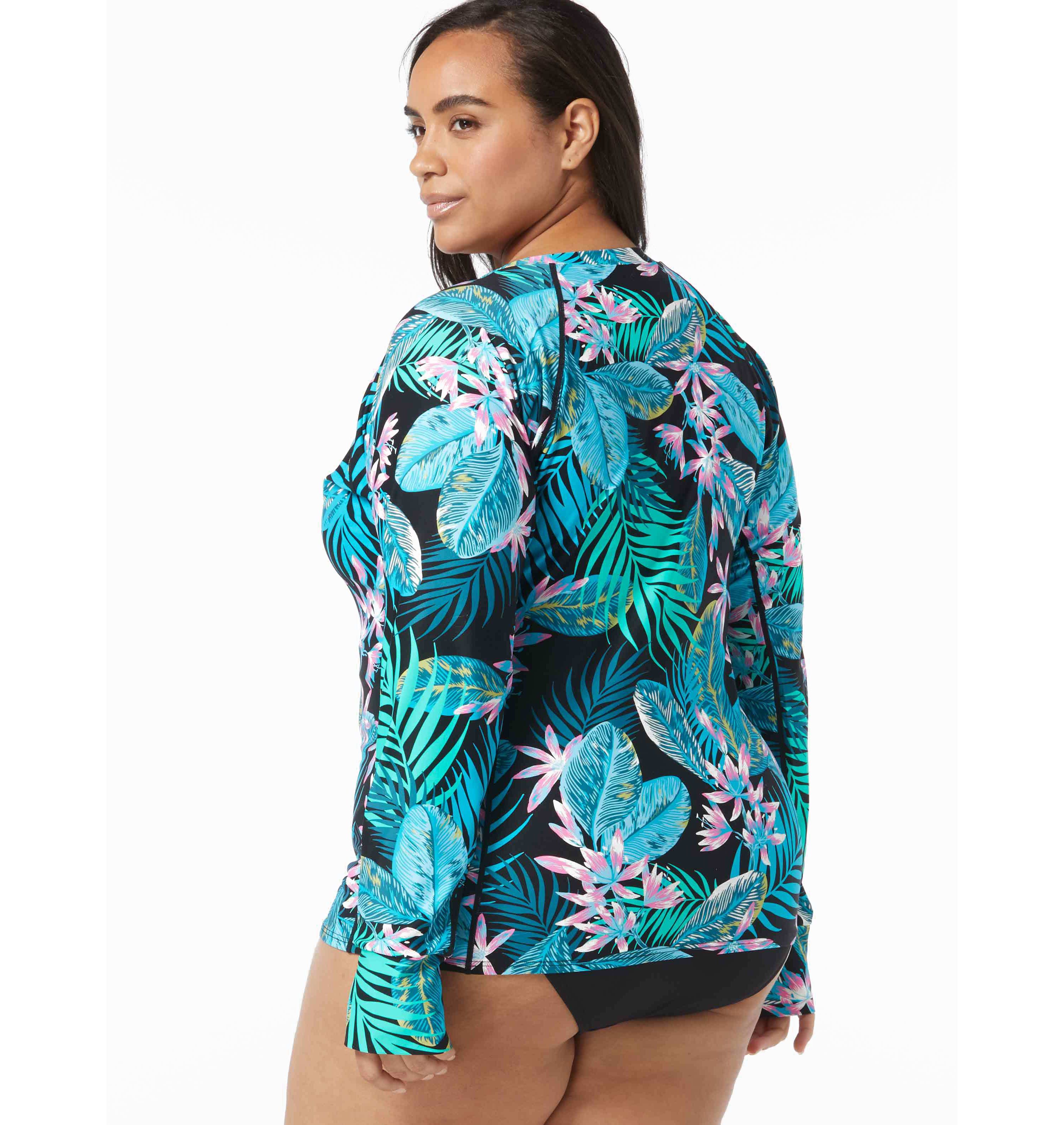 Beach House Women Sport Plus Ava Zip Front Rash Guard