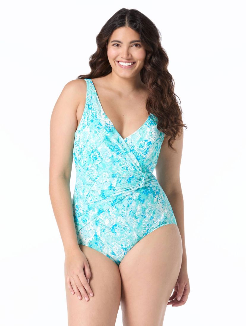 Roxanne Draped Sash Underwire One Piece Swimsuit