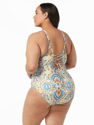 Coco Reef Astra Bra Sized Plunge One Piece Swimsuit