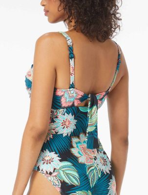 Coco Reef Charisma Bra Sized Pleated One Piece Swimsuit