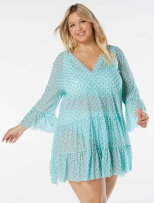 Coco Reef SWIMSUIT COVER UP V NECKLINE BELL SLEEVE