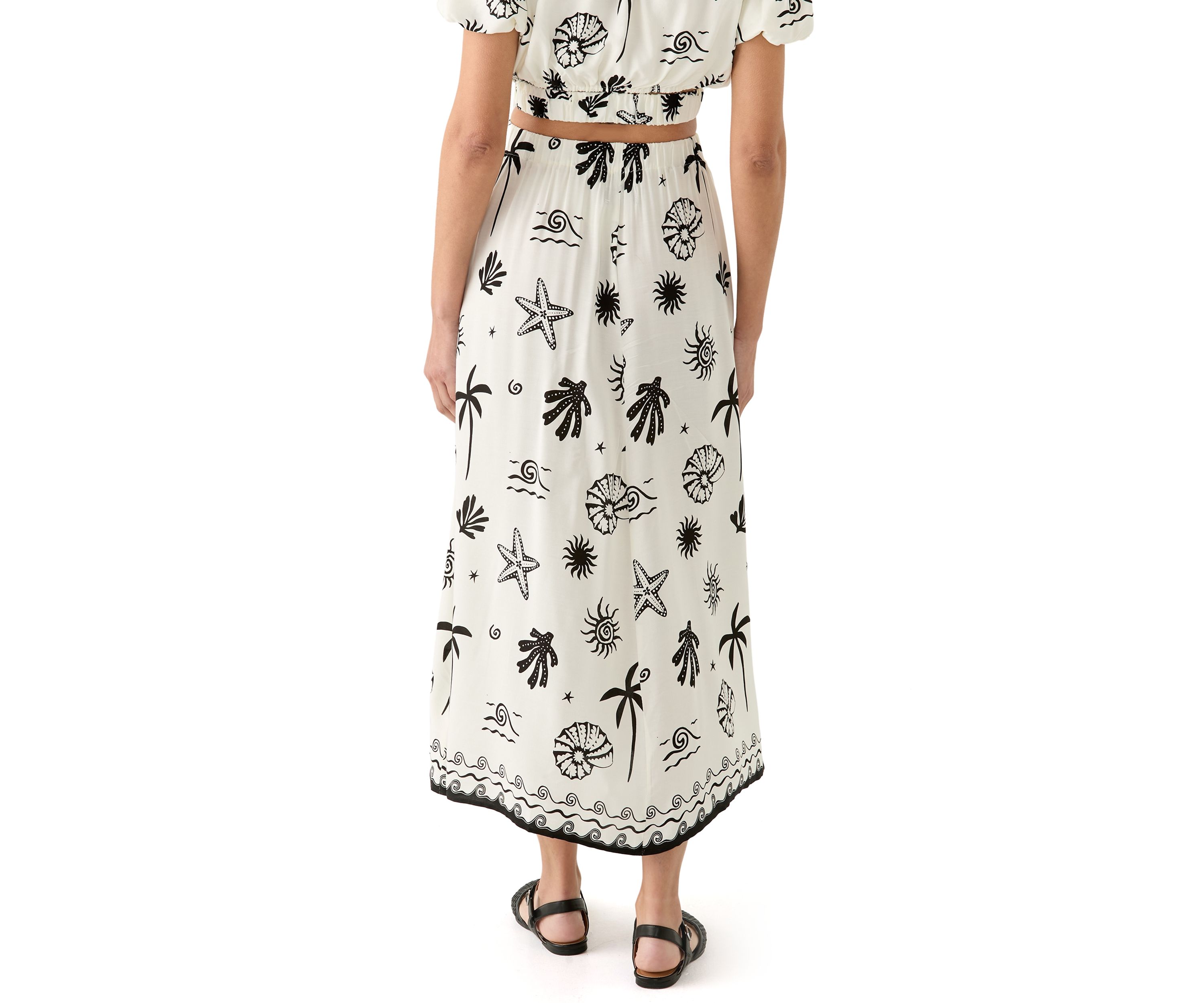 Womens Shell Midi Skirt