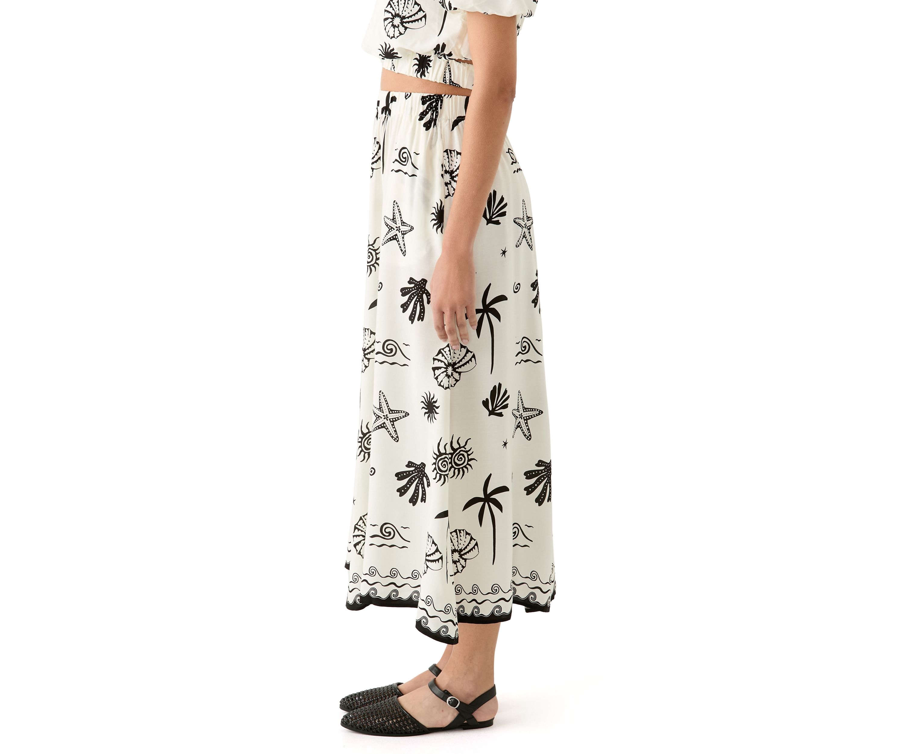 Womens Shell Midi Skirt