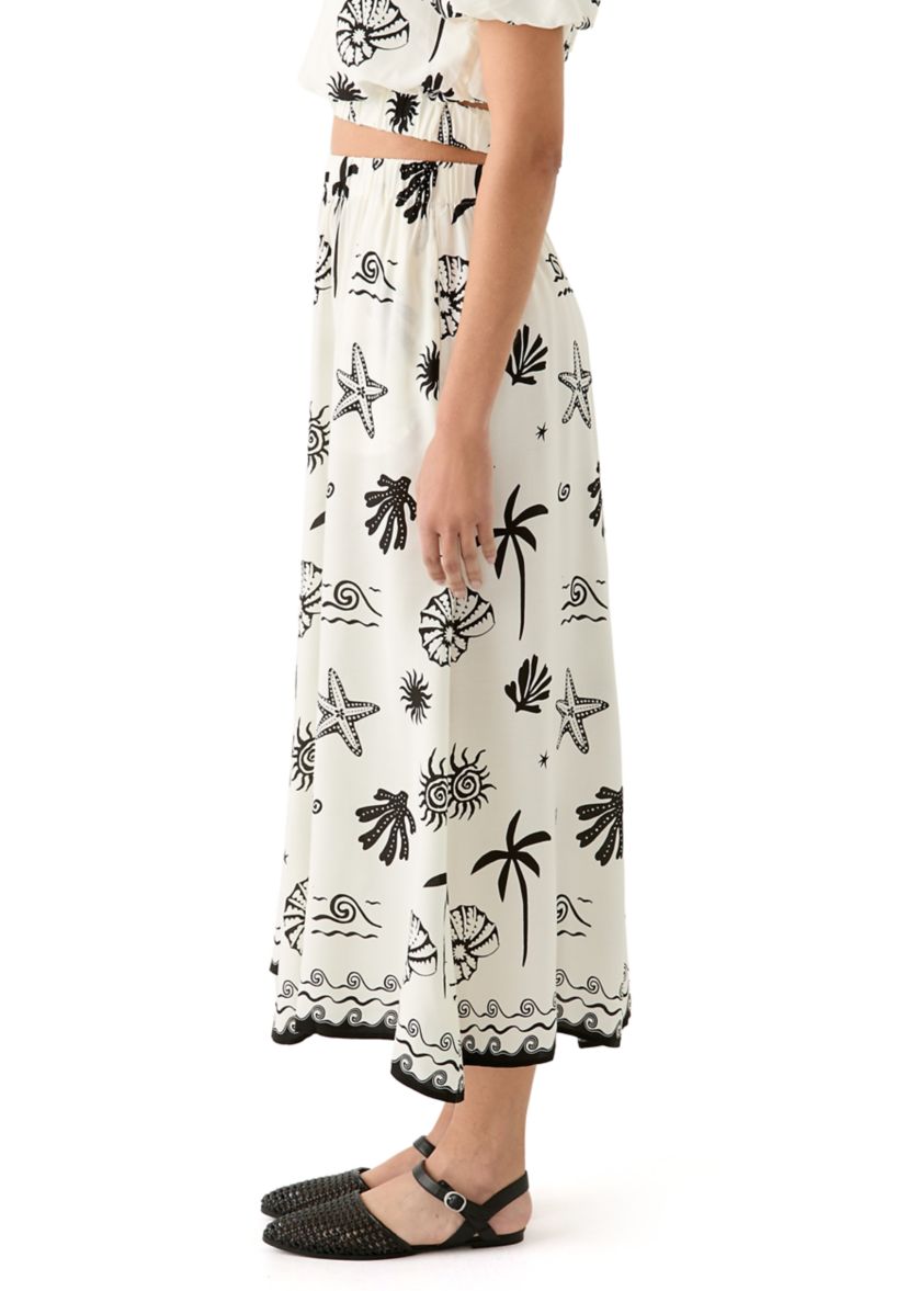 Womens Shell Midi Skirt
