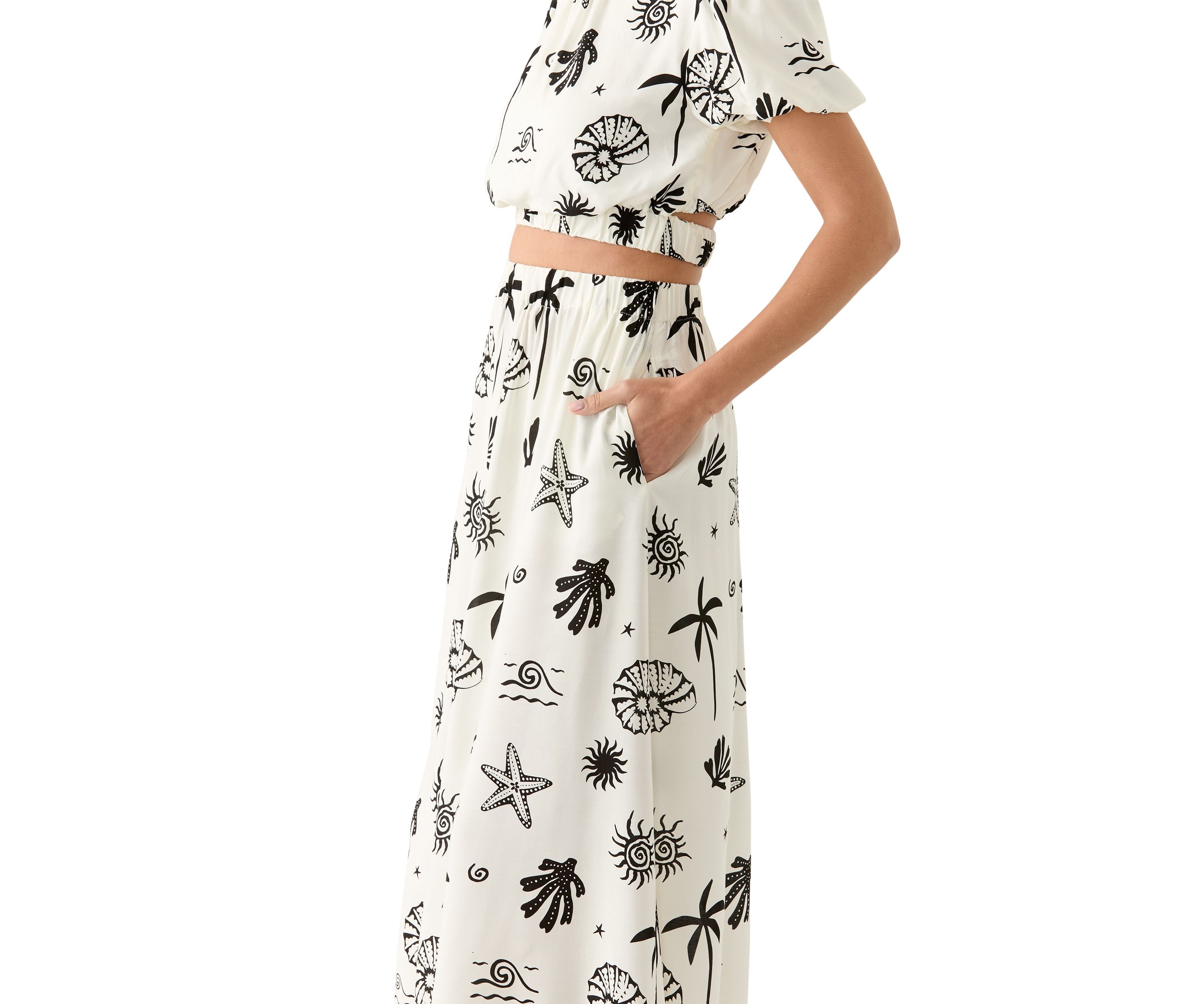 Womens Shell Midi Skirt