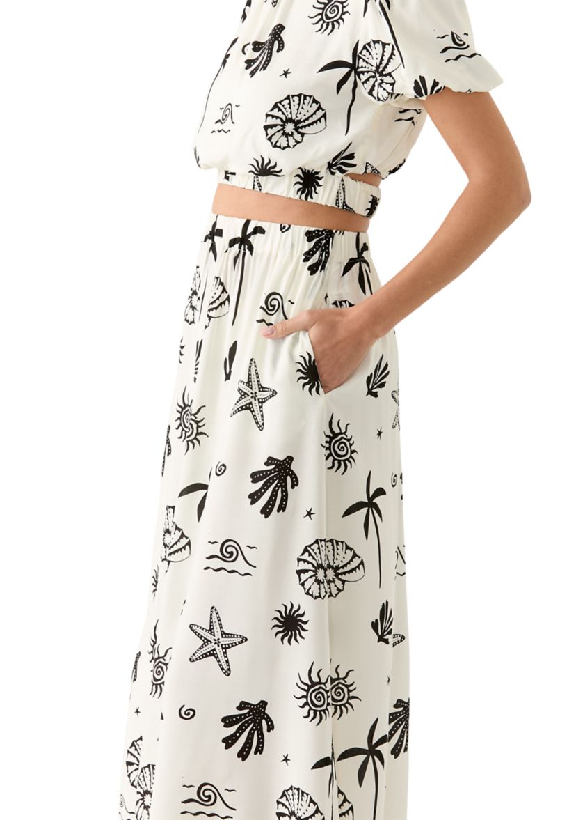 Womens Shell Midi Skirt