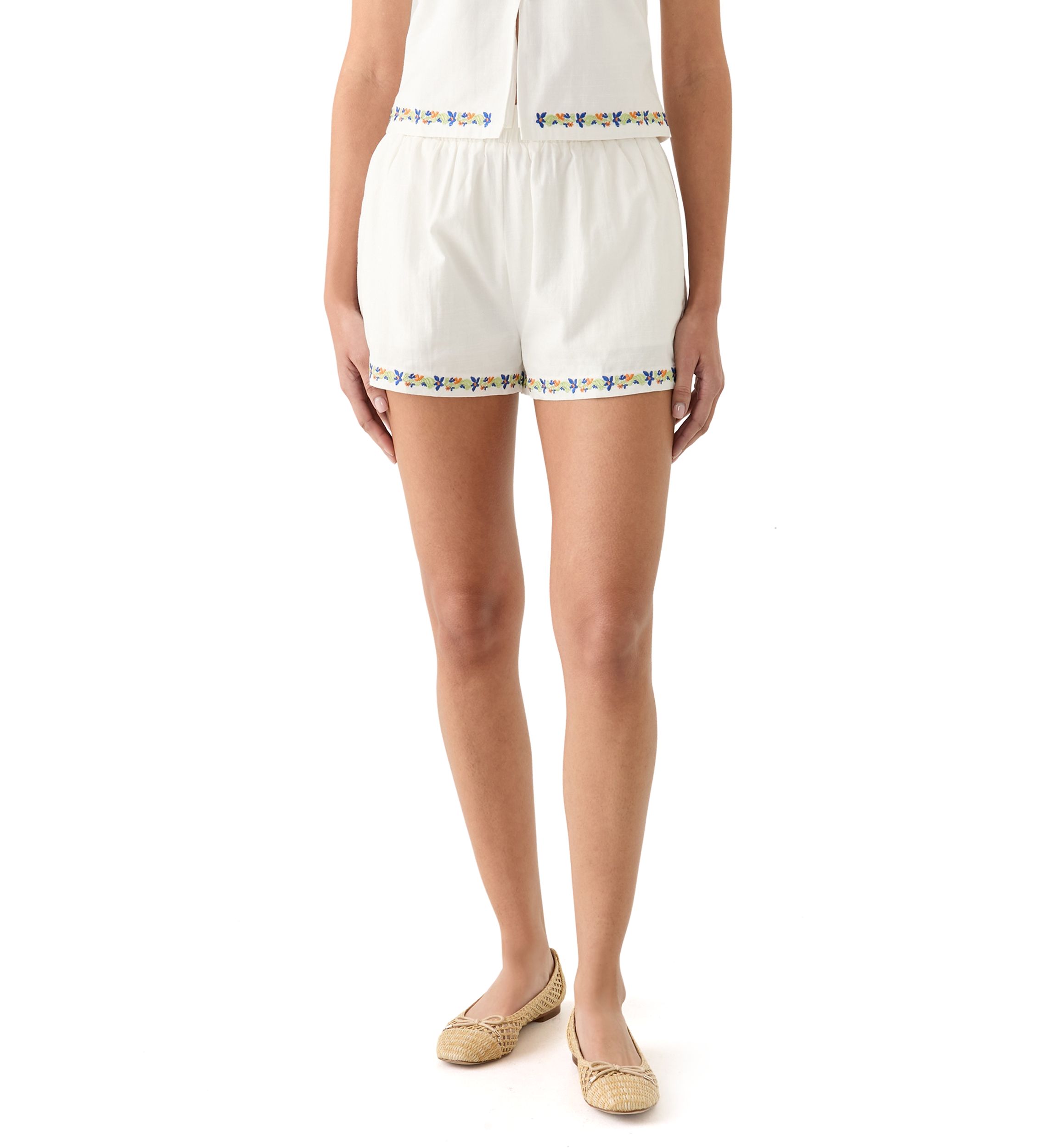 Womens Elini Embroidered Shorts