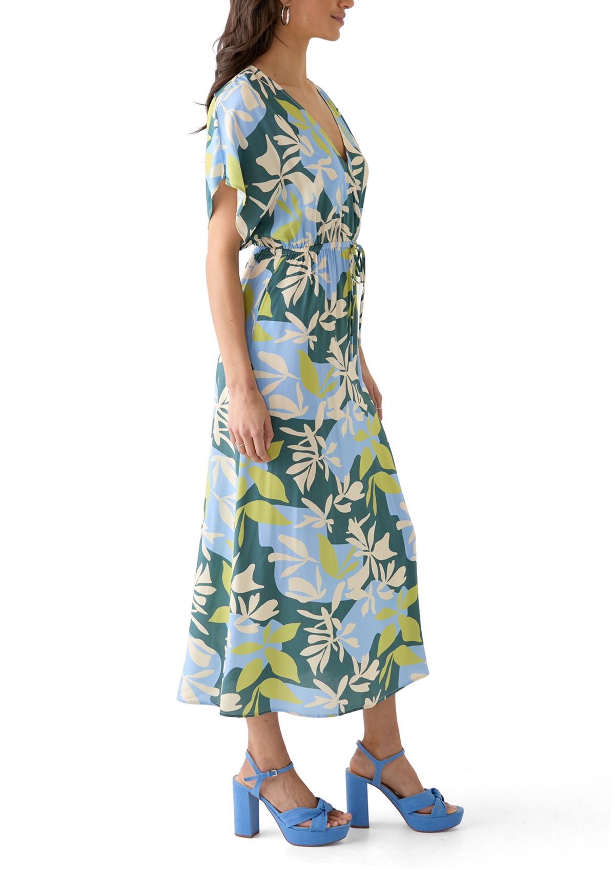 Womens Artistic Garden Midi Dress