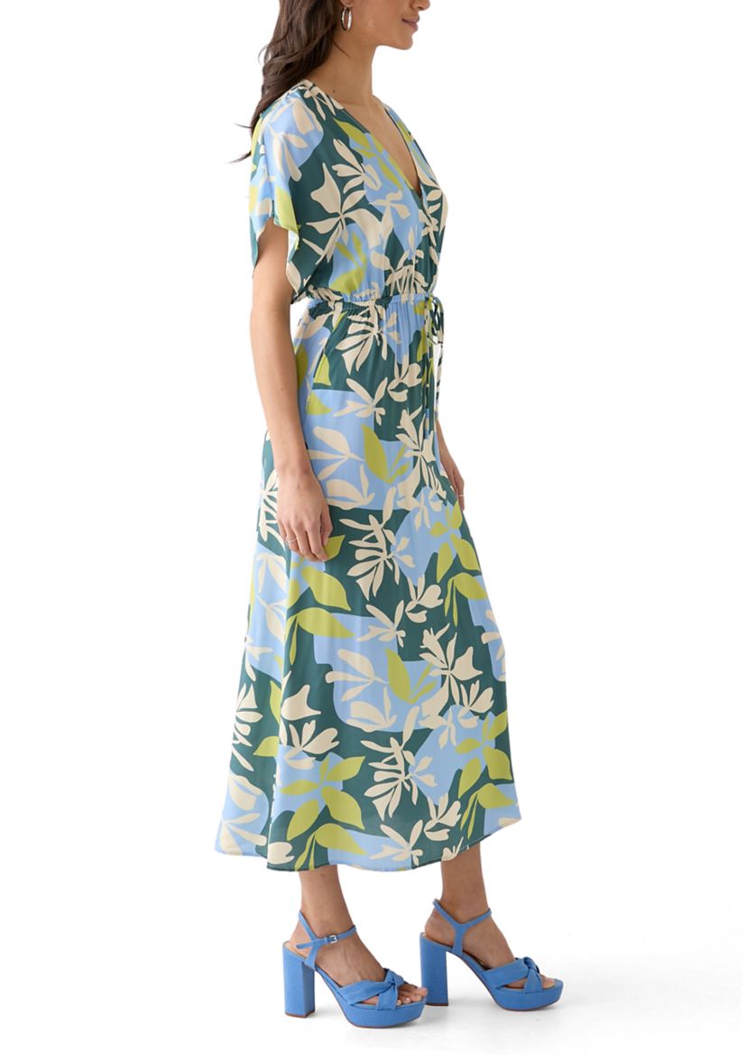 Womens Artistic Garden Midi Dress