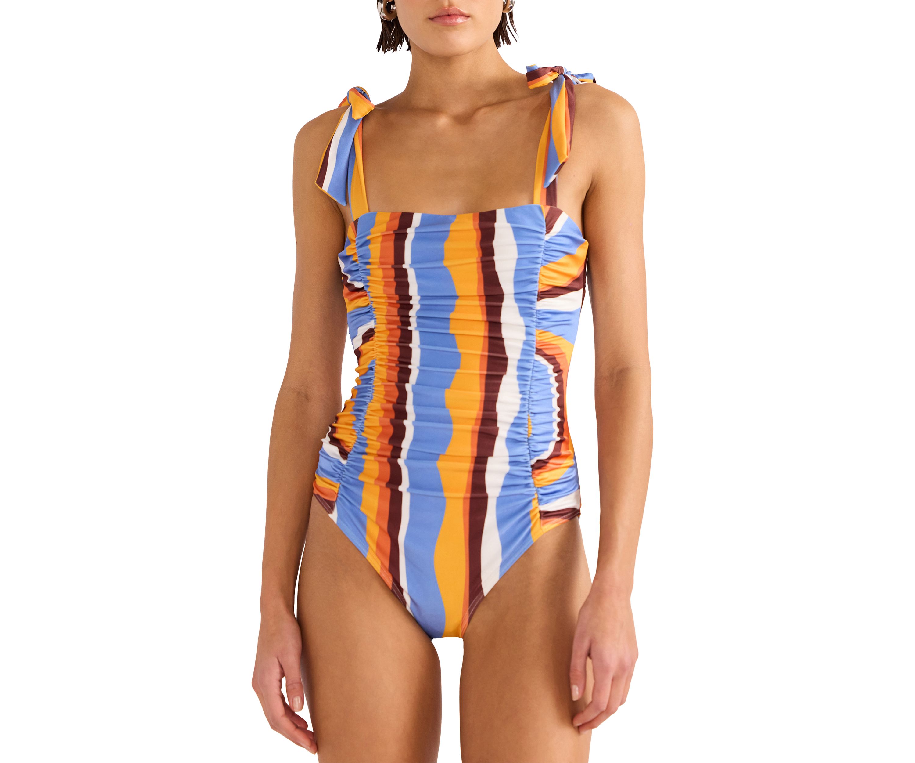 Ripple Ruched One Piece Swimsuit 