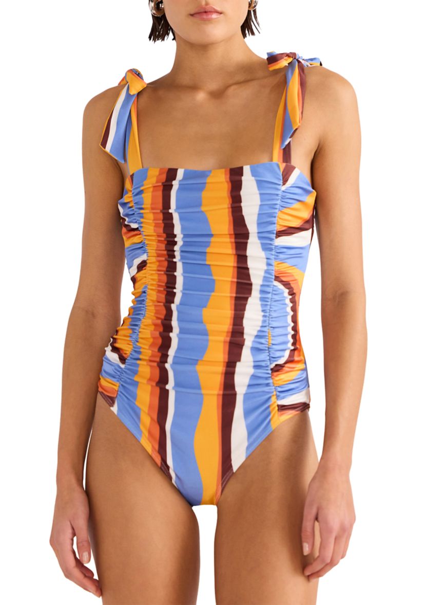 Ripple Ruched One Piece Swimsuit 