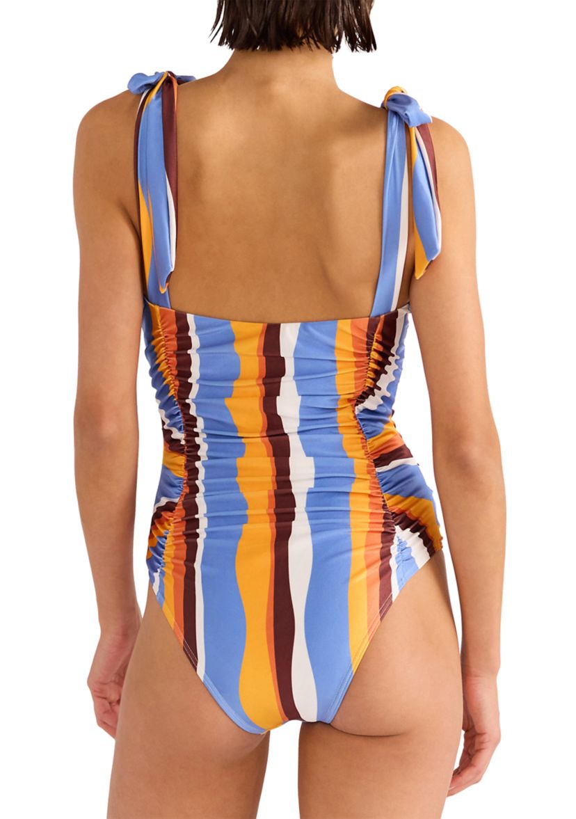 Ripple Ruched One Piece Swimsuit 