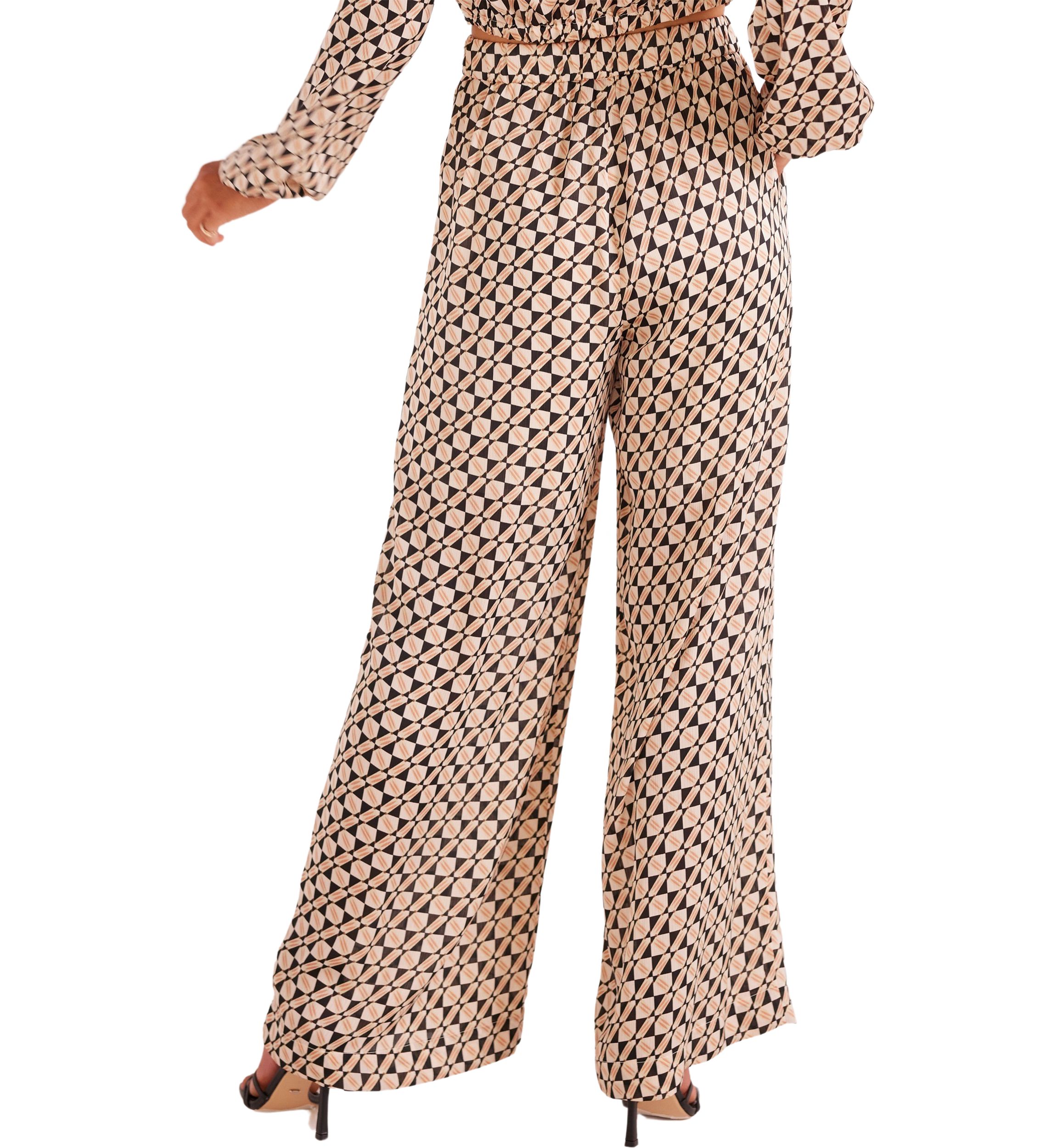 Womens Wide Leg Printed Pants