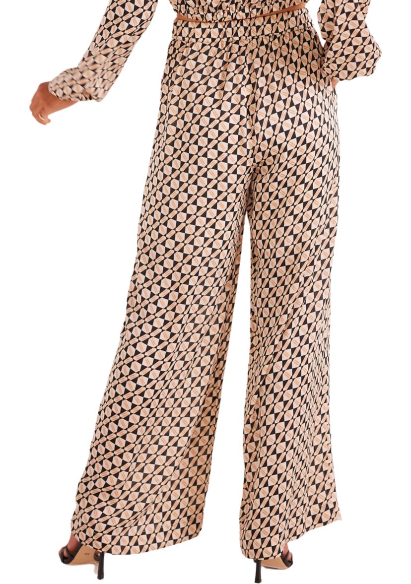 Womens Wide Leg Printed Pants