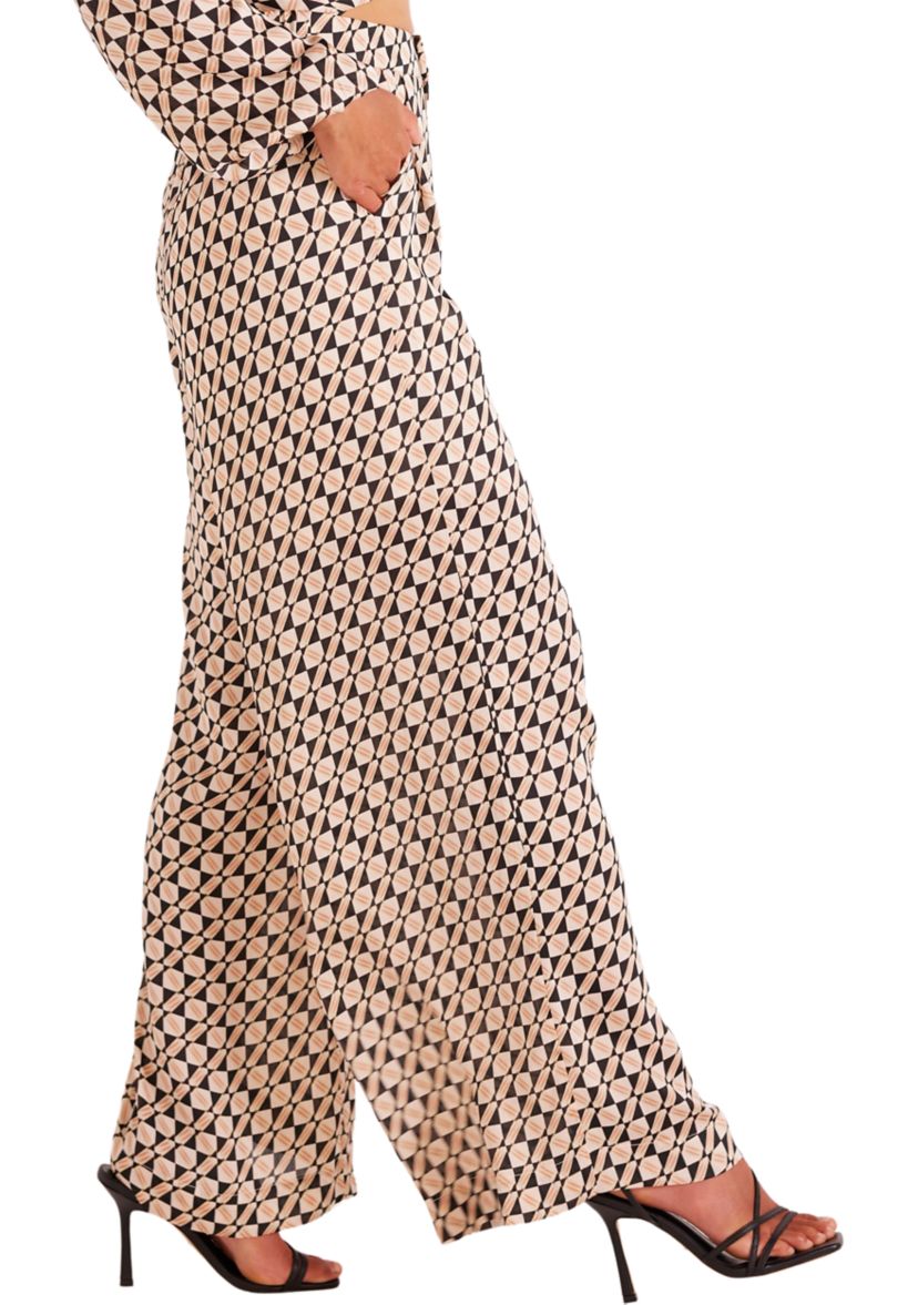 Womens Wide Leg Printed Pants