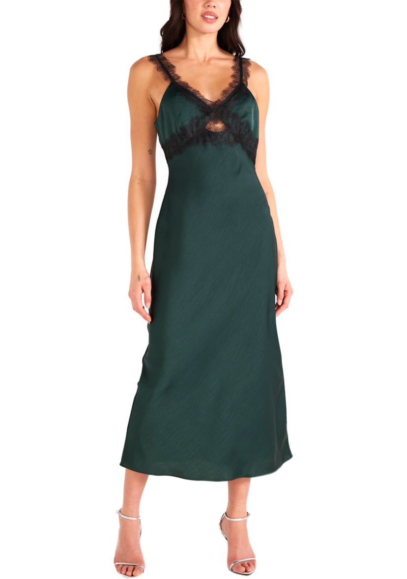 Womens Erin Lace Trim Midi Dress