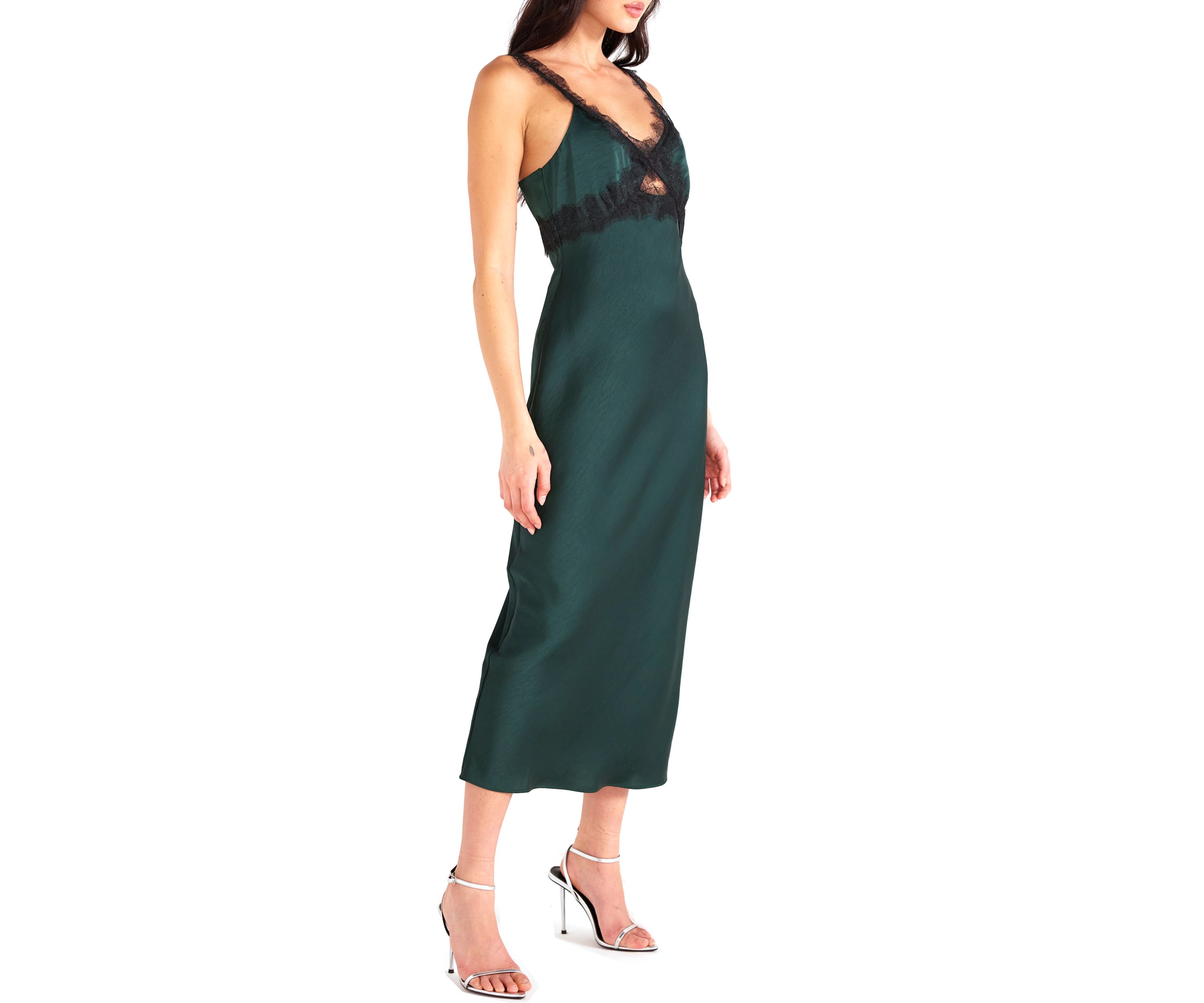 Womens Erin Lace Trim Midi Dress